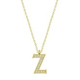 Collier pour femme avec lettre Z en argent et or